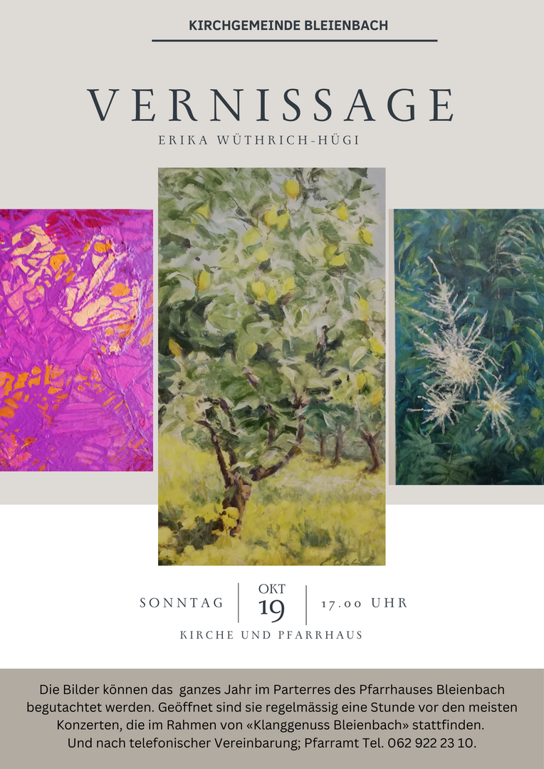 Vernissage - Kunst im Pfarrhaus mit Erika Wüthrich